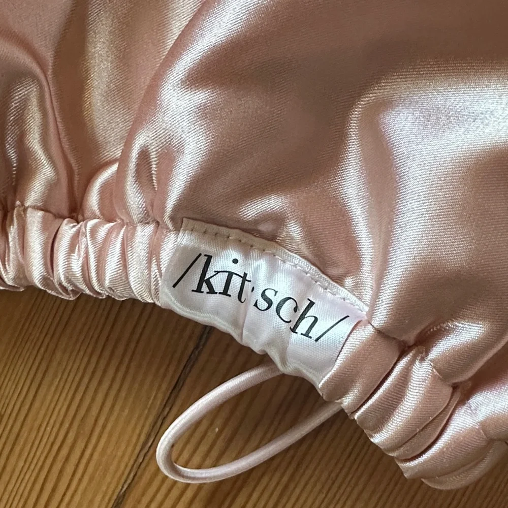 Kitsch Silky Satin Pink Bonnet for Long Hair - Picture 2 of 6